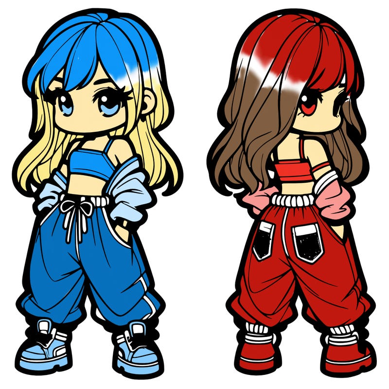 girl in crop top and baggy pants