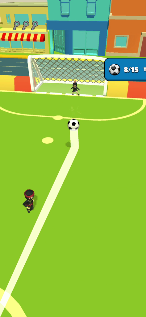 Crazy Goal - Fun Soccer Game - Soccer ball flying towards the goal in the Crazy Goal arcade game