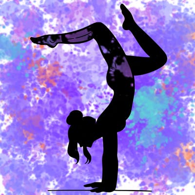 a woman doing a handstand