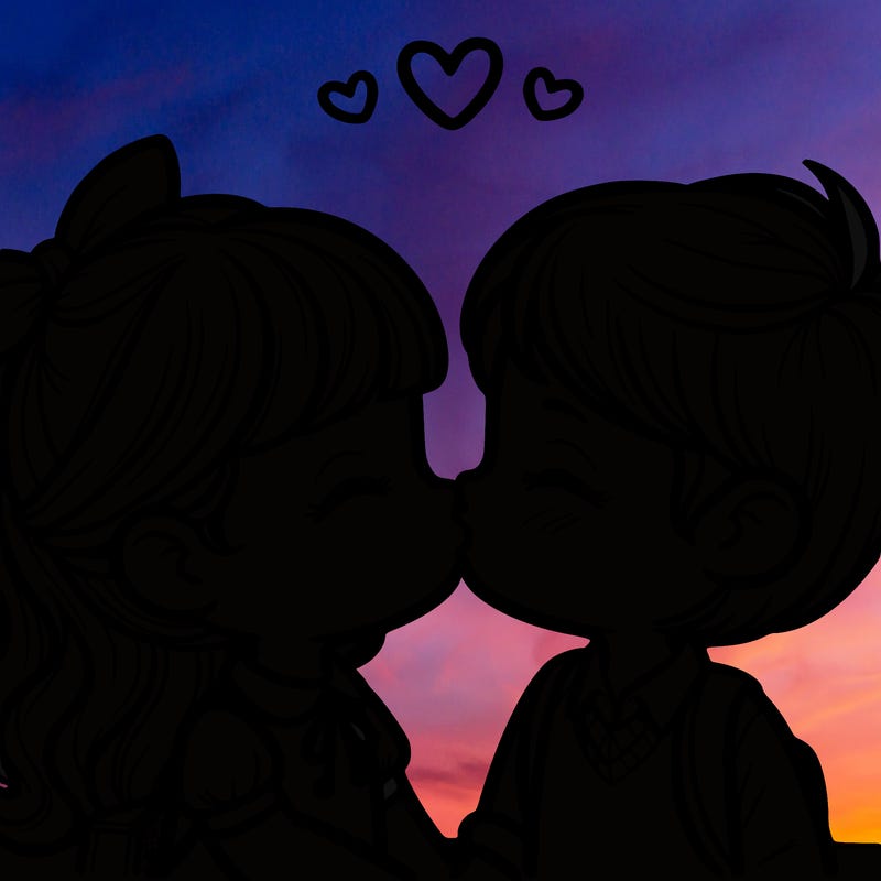 boy and girl kissing