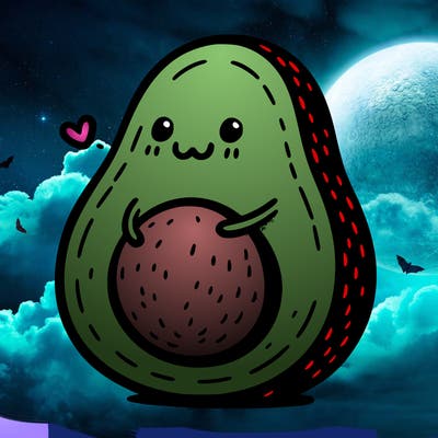 an avocado hugging an avocado