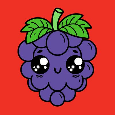 cute grape with eyes