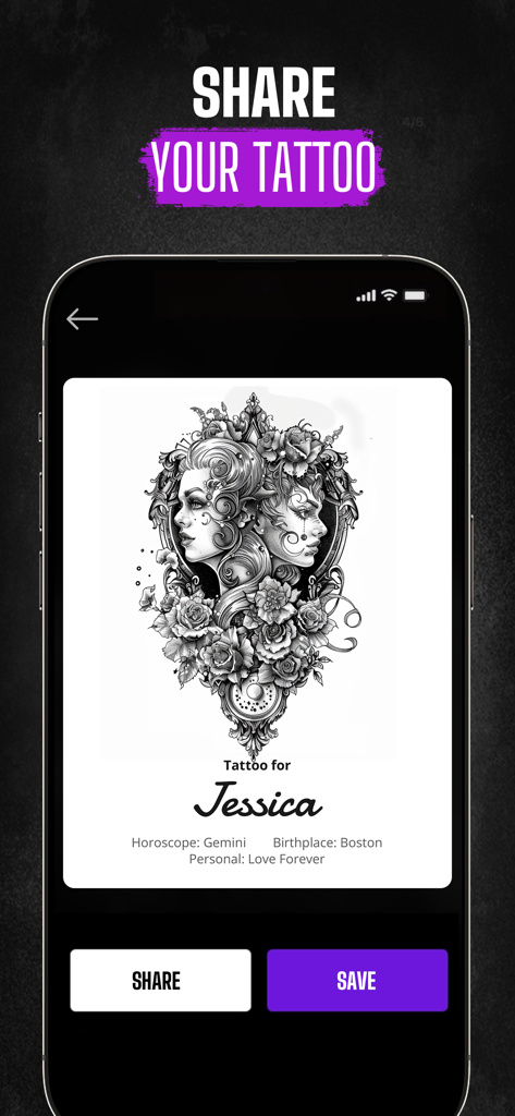 Next Ink: AI Tattoo Design - A personalized AI-generated tattoo design based on user details including horoscope and birthplace