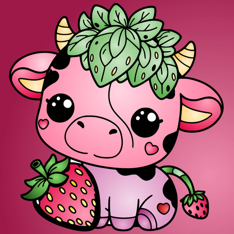 cute strawberry cow