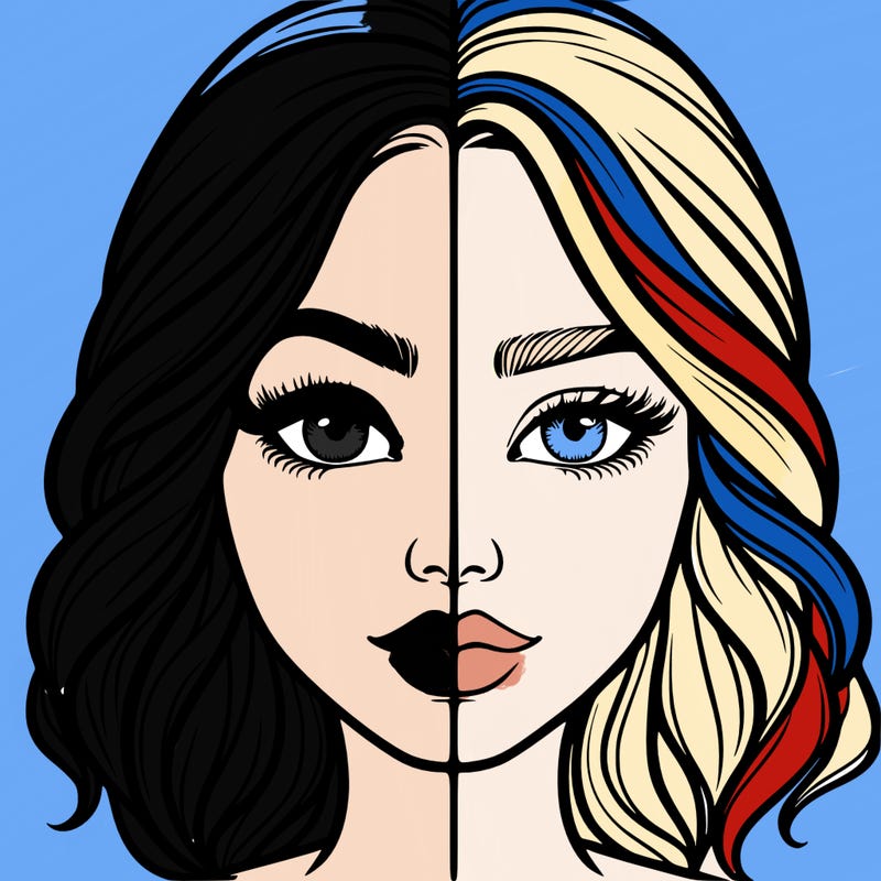 realistic girl split half