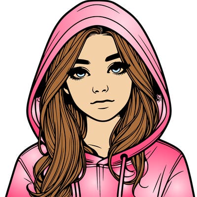 realistic girl with a hoodie