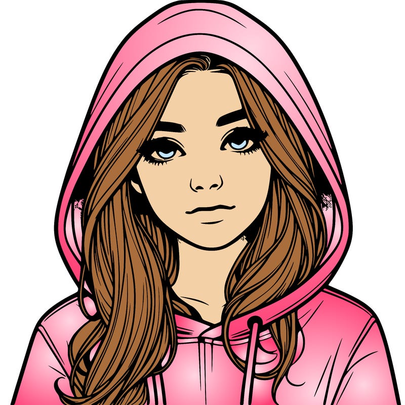 realistic girl with a hoodie