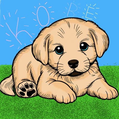 a cute realistic puppy