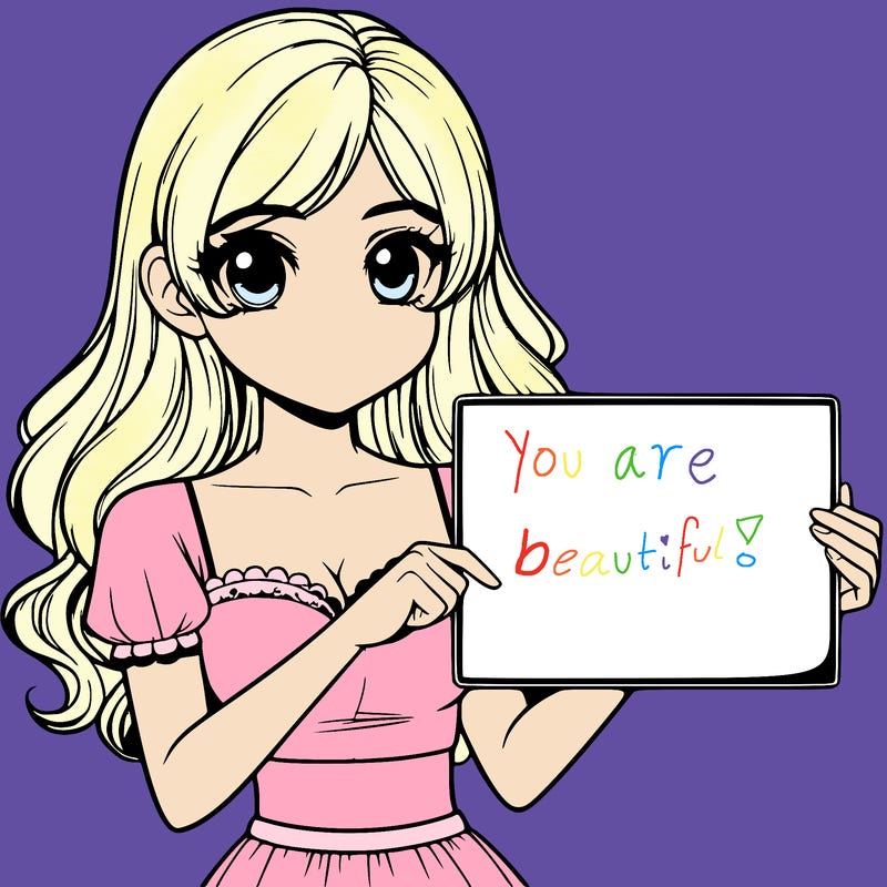 realistic pretty girl holding blank sign