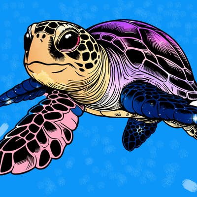 realistic sea turtle