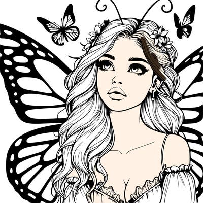 butterfly fairy realistic girl