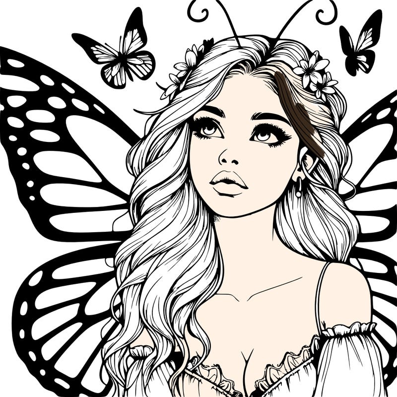 butterfly fairy realistic girl