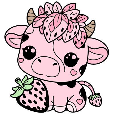 cute strawberry cow
