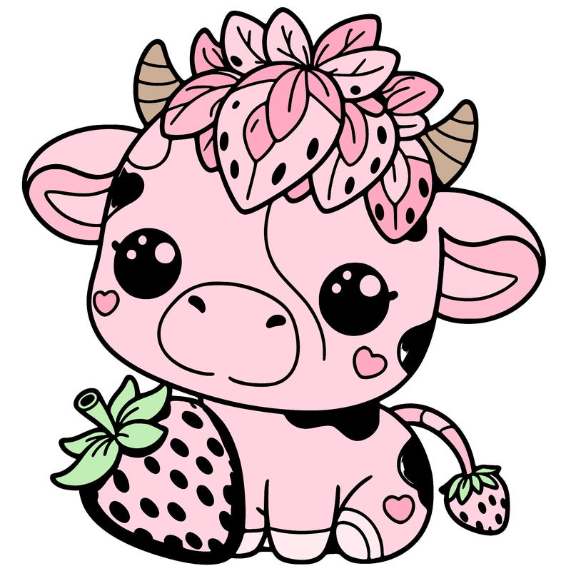 cute strawberry cow