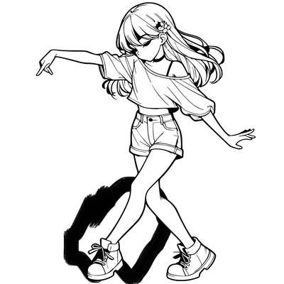 realistic girl danceing
