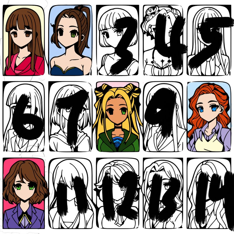 girls that look diffrent anime