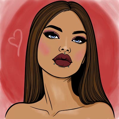realistic woman with full lips