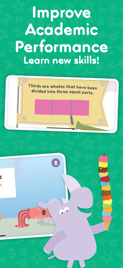 Educational math activity for kids in the Hooked on Phonics app