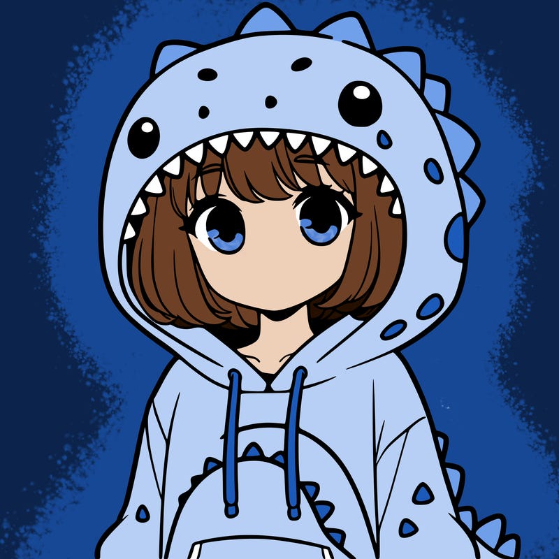 girl with dinosaur hoodie