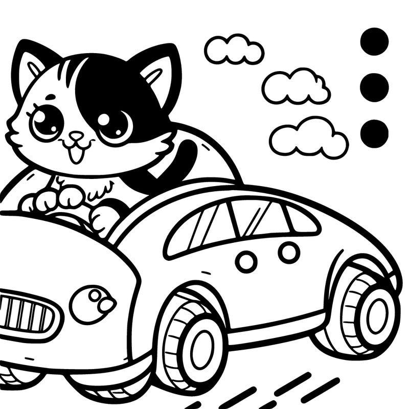 kitten in a car