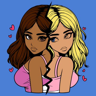 realistic girl split