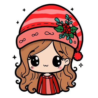 christmas hat girl
