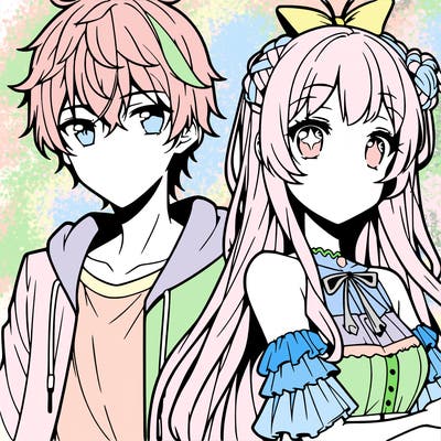 anime girl and boy