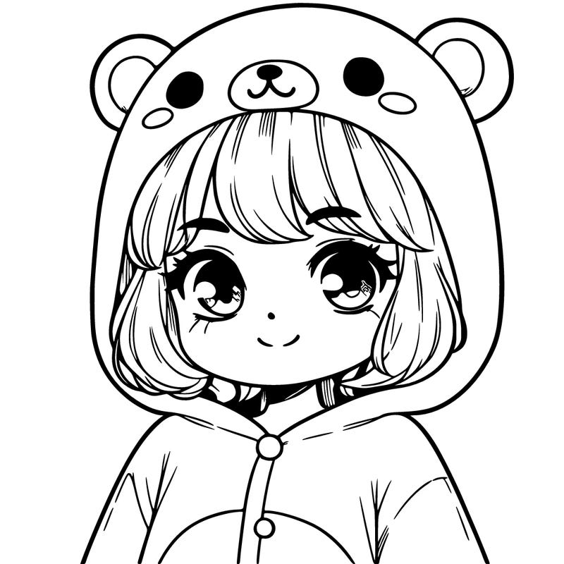 a girl with a bear onsie cute