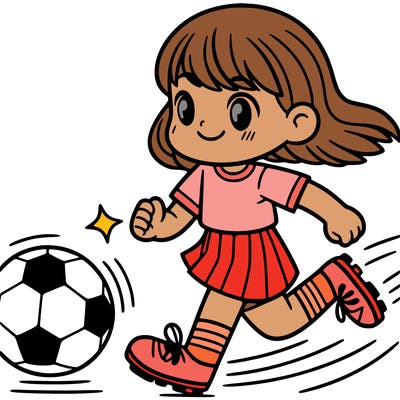 girl playing soccer