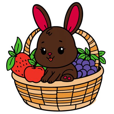 bunny in a fruit basket