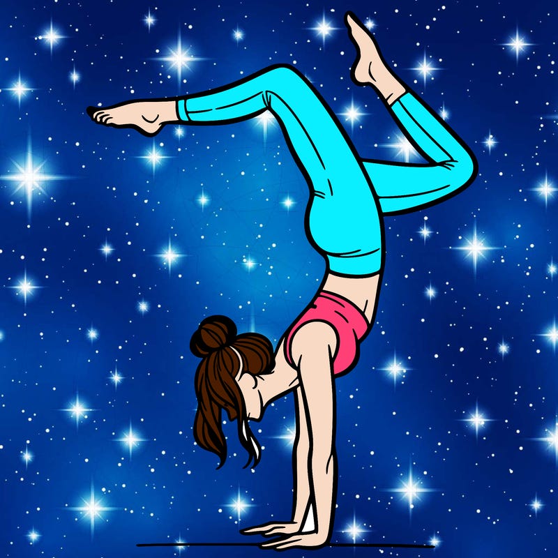 a woman doing a handstand