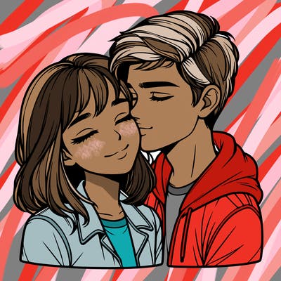 realistic girl and boy  love