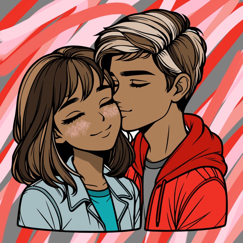 realistic girl and boy  love