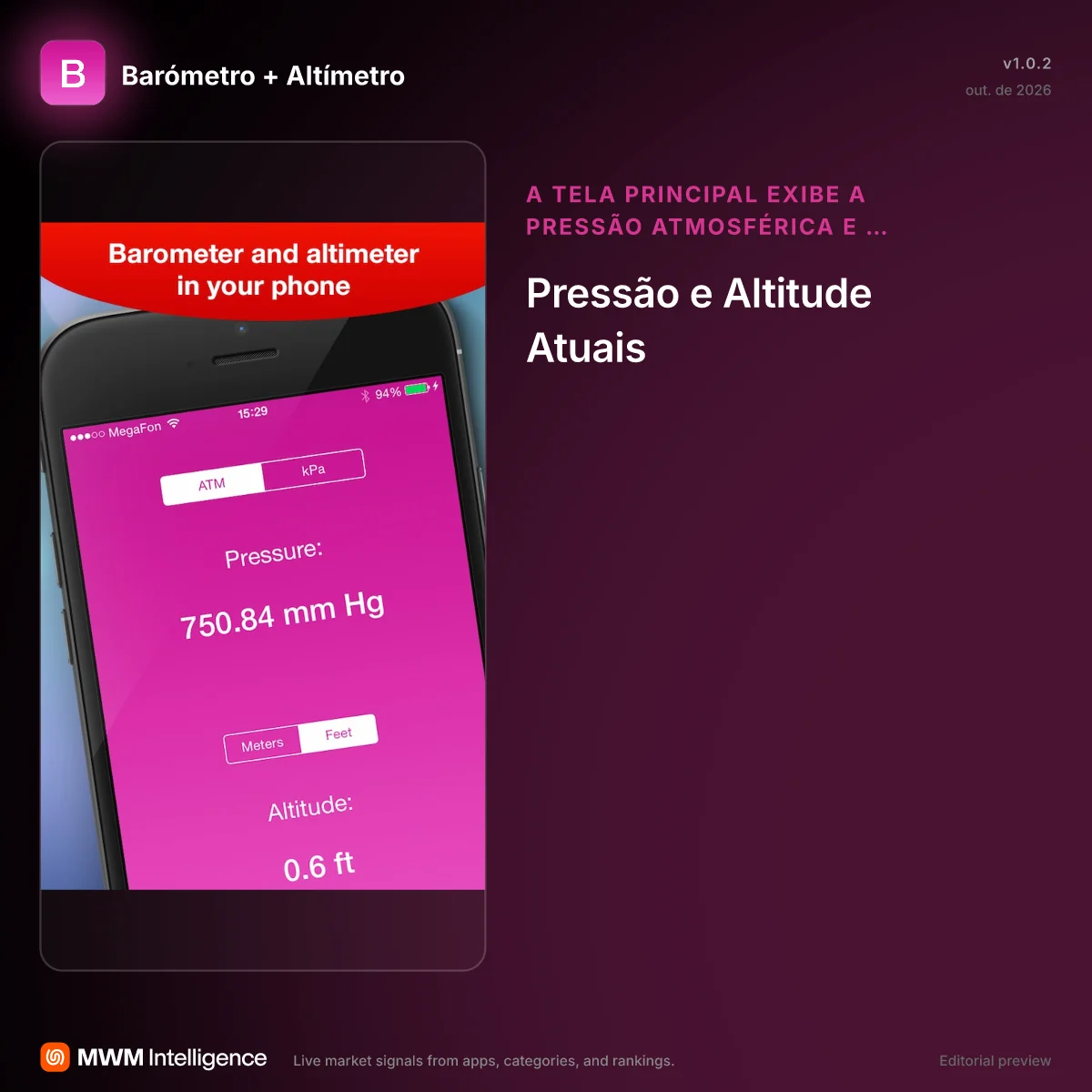 Barómetro + Altímetro - App Clima | MWM