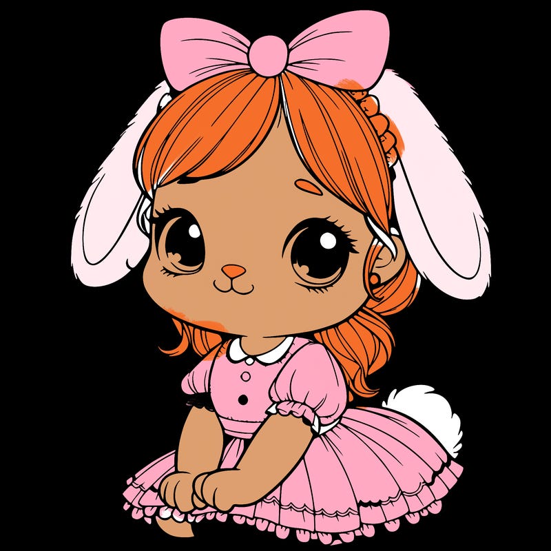 cute easter bunny girl realistic
