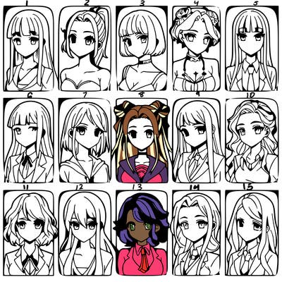 girls that look diffrent anime