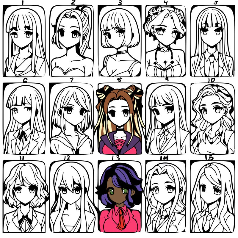 girls that look diffrent anime