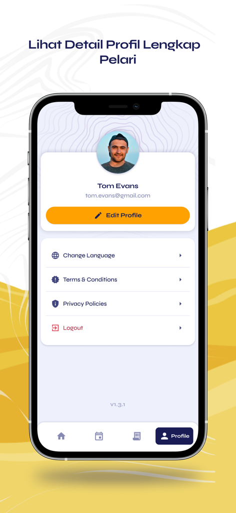 SIKSOROGO - Siksorogo app screen displaying a runner profile with account settings and personal details