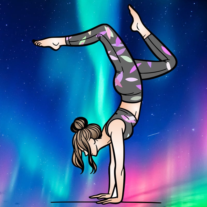 a woman doing a handstand