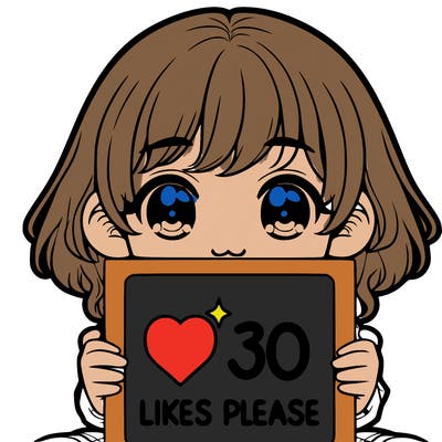 ma girl holding a a sign that says 30 likes please