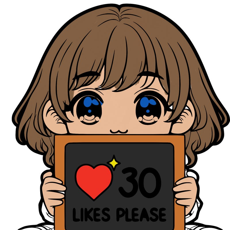 ma girl holding a a sign that says 30 likes please