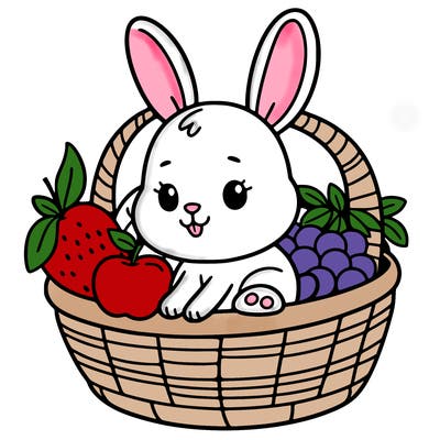 bunny in a fruit basket