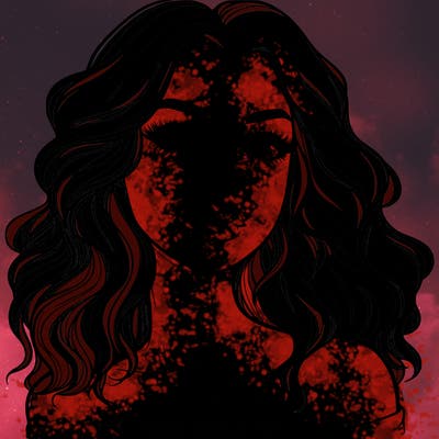 realistic girl with wavy hair and lips