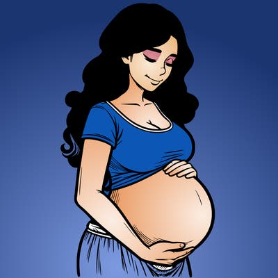 woman heavily pregnant realistic