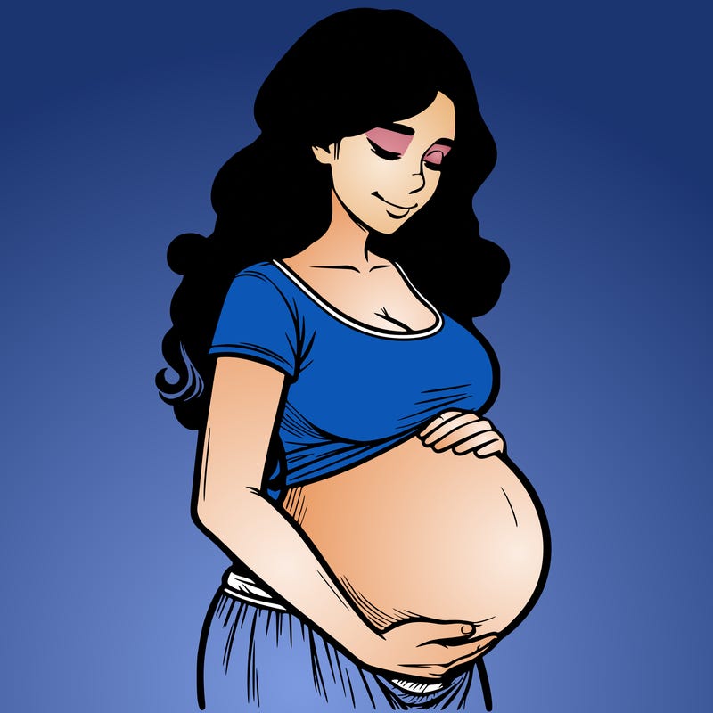 woman heavily pregnant realistic