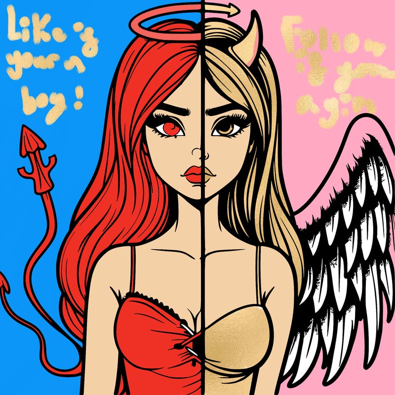 devil vs angel realistic girl