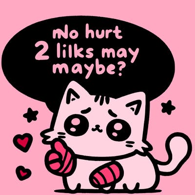 cute cat thats been hurt saiying 2 likes maybe
