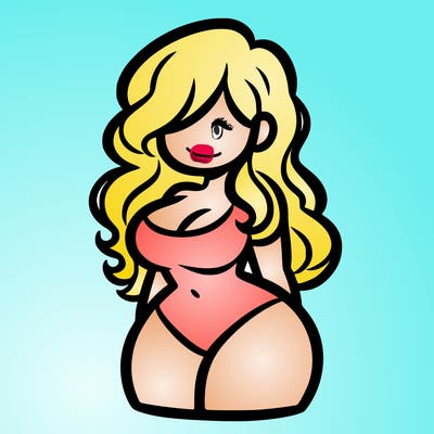 curvy woman with hair