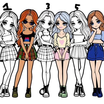 a group of girls realistic