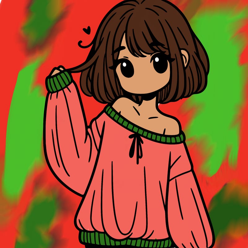 girl in baggy sweater hanging off her shoulder